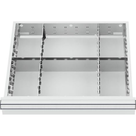 STIER Schubladeneinteilung Metalleinteilung BLH 150/175 mm Innenmaß 500x450 mm 6 Fächer