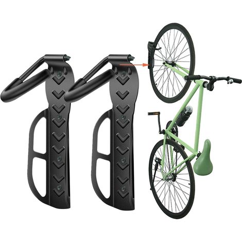 Rack de stockage de vélo pour garage, porte-vélos muraux, système de stockage de vélo 2-pack Crochets à vélo verticaux (1/5)