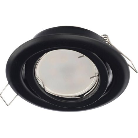 Support de spot encastrable orientable rond DAIRA Black IP20 acier noir mat - EDO Solutions (1/5)