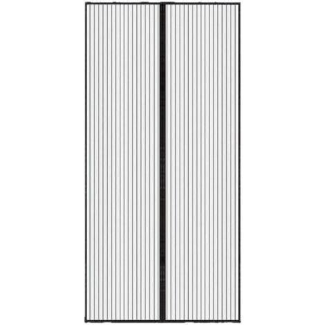 BUNTHAUS Moustiquaire Porte Fenetre Aimantée Magnetique, Rideaux Anti Mouches pour Porte, Rideaux Toile Insect Ecran,Moustiquaire Baie Vitree Coulissante,Magnétique Moustique Sans Perçage(90x210cm,noi (1/4)