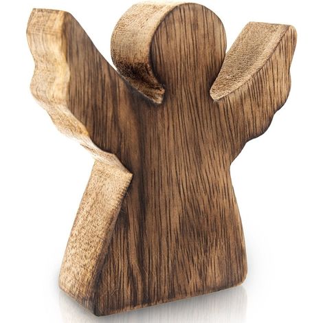 Wooden christmas angel figurine mango wood 15 cm 235492790 (1/5)