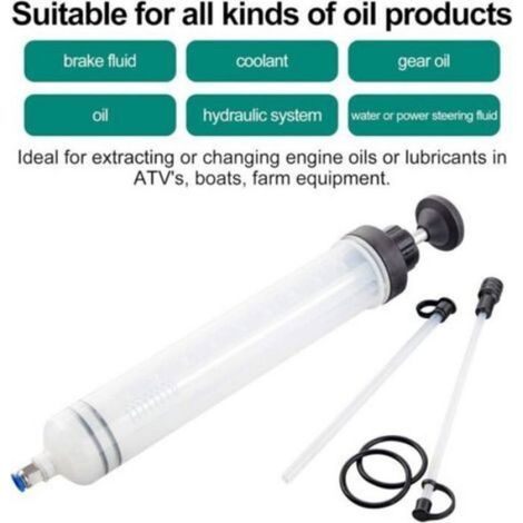 Seringue A Huile - 500 Ml - Pompe De Transfert Manuelle Avec Tube Amovible - Pour Vidange Et Remplissage Dhuile Moteur Lubrifiant Liquide De Frein - 1 Unite (1/4)