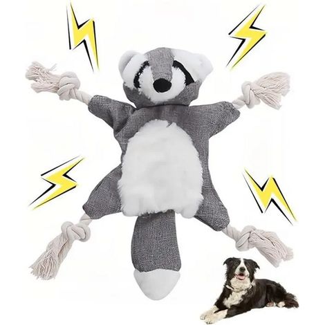 Jouets Chien Indestructible à Couinement, Jouet Sonore pour Grands Chiens, Jouet Tug-of-War en Peluche (1/4)