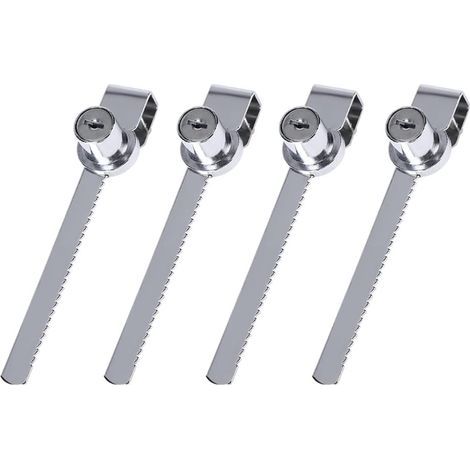 4 cerraduras para puertas corredizas de vidrio, cerradura para vitrina de vidrio con llaves, cerradura para terrario de aleación de zinc, cerradura para puerta corrediza de vitrina (1/4)