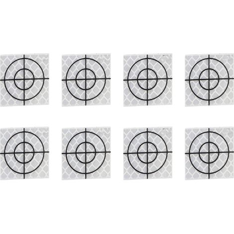 100 patchs réfléchissants autocollants en résine pour stations totales (3 x 3 cm) (1/5)