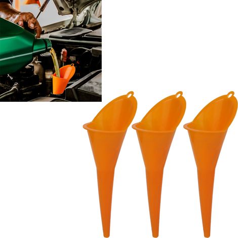 3 Pièces Entonnoirs 28cm Long Bec pour Carburant Huile Liquides Voiture Camion Moto