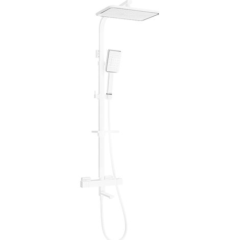 Mexen CQ54 set vasca-doccia con soffione e rubinetto termostatico, bianco/cromo - 779105495-21 (1/2)