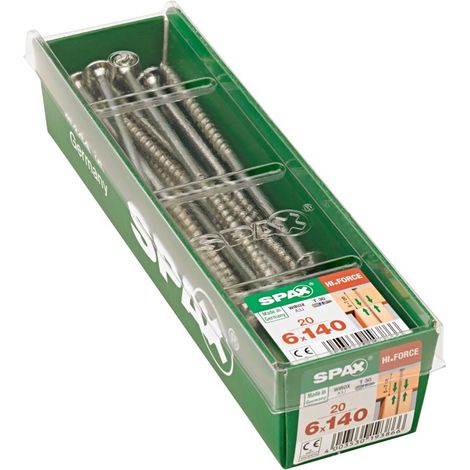 SPAX HI.FORCE, 6 x 140 mm, 20 pièces, filetage partiel, tête plate, T-STAR plus T30, 4CUT, WIROX - 4251010601412 (1/7)