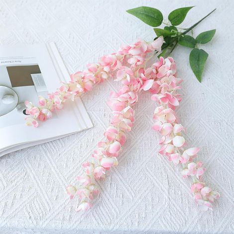Wisteria Fleur Artificielles, Plante Artificielle Tombante, Bouquet de Fleurs Artificielles, Fausse Fleur Decoration Trois Branches pour Les Vases, Décoration de Fête de Mariage Maison Jardin (1/5)