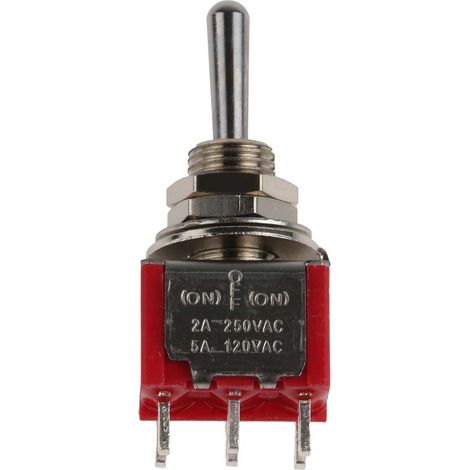 Interrupteur à levier RS PRO, (On)-Off-(On), 2RT, 5 A @ 250 V c.a. ( Prix pour 1 ) (1/3)