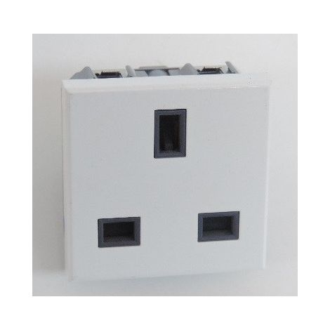 Prise 2P+T 13A standard britannique blanche 2 modules 230V bornes auto AXOLUTE BTICINO HD4150