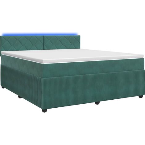 Maison Exclusive - Letto box spring con materasso Verde Scuro 140 x 190 cm Velluto (1/5)