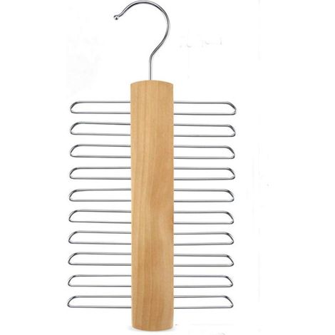 CSPARKV Perchero para corbatas, regalo de San Valentín para hombres y esposos, soporte de madera de primera calidad para corbatas y cinturones, organizador giratorio y estante de almacenamiento con ac