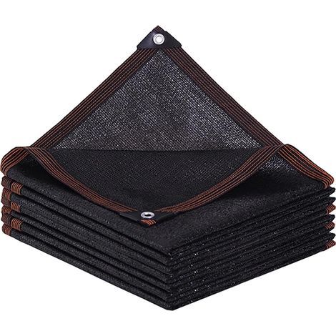 Voile d'ombrage rectangulaire pour balcon ou serre, bloque efficacement la lumière du soleil et les rayons UV, permet une bonne circulation de l'air, 2 x 1 m, noire (1/5)