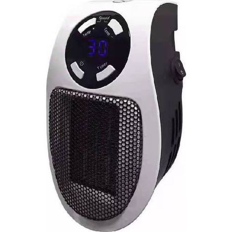 Chauffage électrique local 500 W (2 m2), 2 vitesses de ventilateur, contrle de la température 15–30 °C, minuterie de 1 à 12 heures, arrêt automatique (1/5)