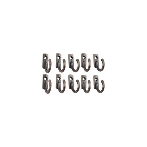 Crochet mural décoratif vintage en bronze – Lot de 10 crochets en alliage de zinc – Dimensions 27x7x22mm – Pour clés et accessoires - 10Pcs (1/5)