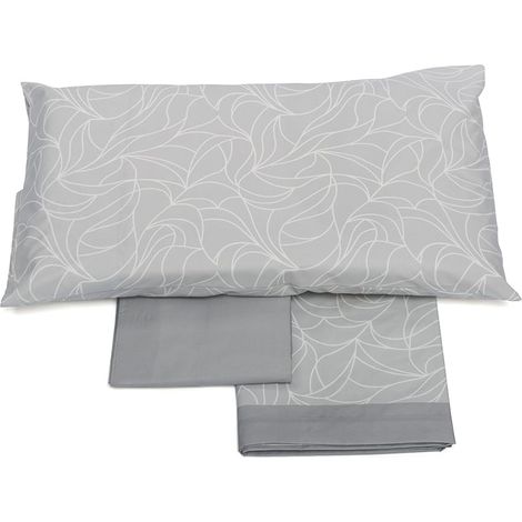 Foppapedretti Notte & Natura Completo letto singolo 1P, lenzuolo sopra, lenzuolo angolo sotto e federa Onda Perla 100% cotone, Made in Italy (1/5)