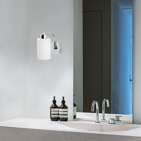 Wandlampe Oase aus weißem, silbernem Metall