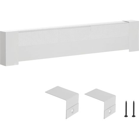 Cache pour Plinthe Chauffante, Série Basic, Couvercle pour Chauffage Électrique Standard, 91,6 cm, Ventilation et Chaleur Efficaces, Cache de Remplacement en Acier pour Chambre à Coucher, Blanc (1/5)