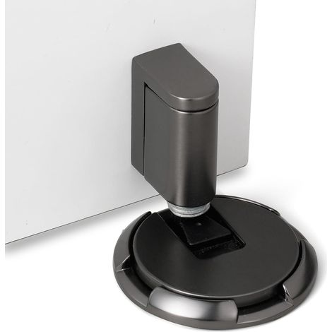 Tope de puerta interior resistente al viento, para suelos pesados, tope mecánico para mantener la puerta abierta, no requiere perforación, incluye tornillos y adhesivo 3M. (1/5)