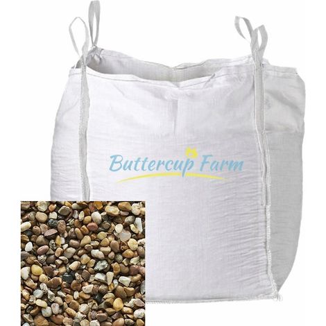 Pea Gravel - Natural Stone - 10mm - Premium Aggregate Bulk Bag - 850 kilos