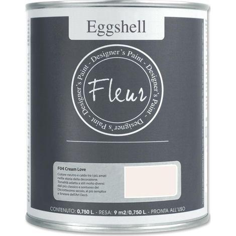 Fleur Designer'S Paint Fleur Eggshell Smalto Satinato Ad Alta Resistenza Per Mobili E Grandi Superfici - 0.75L - F04 Cream Love (1/4)