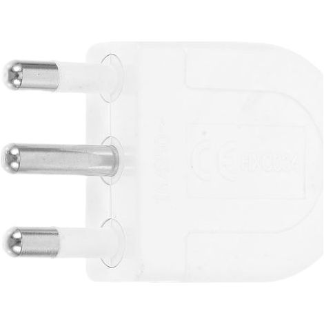 Prise Mâle Italien 3 Pôles Détachable 16 A en PC Blanc, Adaptateur Prise de Terre pour Appareils Haute Puissance à Domicile et en Déplacement (1/5)