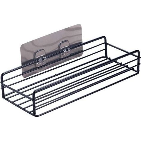 Bathroom Shelves Shower Storage Shelf Mounted Bathroom Wall Mounted Storage Shelf (Black) (1/5)