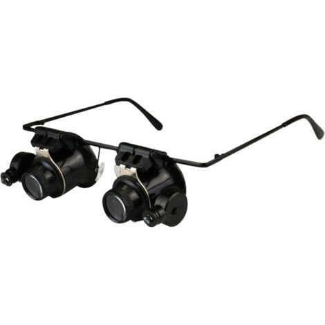 Loupe frontale avec lampe LED grossissante 20x avec batterie, lunettes professionnelles de réparation de montre, lecture de journaux, haute définition (1/5)