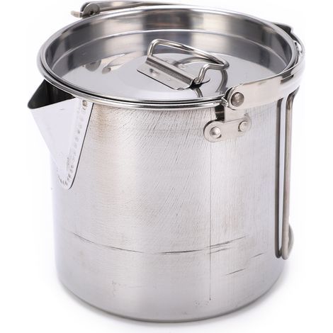 Bouilloire de Randonnée en Acier Inox, Portable et Résistante à la Chaleur pour le Camping (1/5)