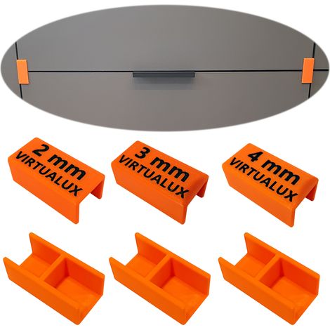 Juego de 6 tiradores de carpintero para frentes, separación de 2, 3 y 4 mm. (1/5)