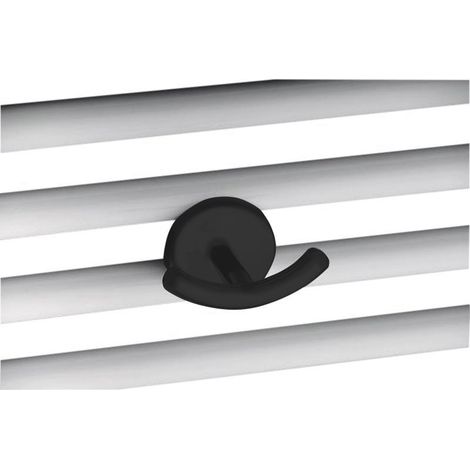 Radiateur sèche-serviettes double crochet (pour rails d'échelle droits et courbes), noir mat