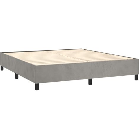 Rete a doghe su gambe giroletto 200x200 cm tessuto velluto grigio chiaro TDL0207171