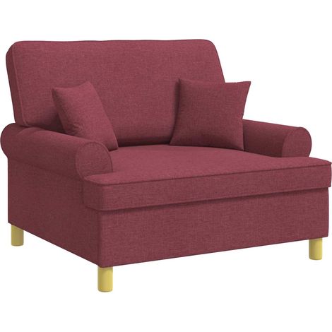 vidaXL Poltrona con cuscini Rosso Vino Tessuto (1/5)