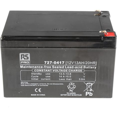 Batterie au plomb étanche RS PRO 12V 13Ah cyclique ( Prix pour 1 ) (1/2)