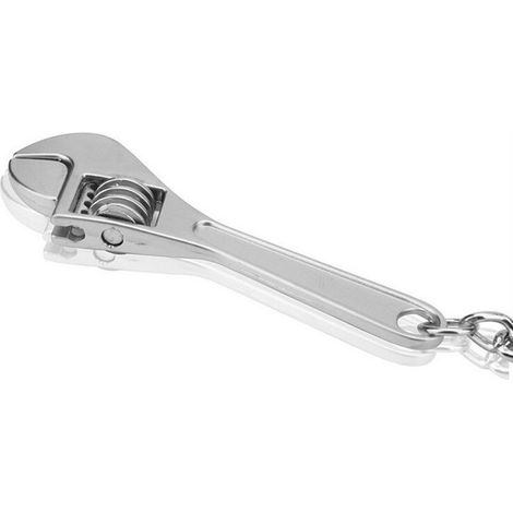 Clé porte-clés réglable en alliage de zinc, outil clé à molette miniature, porte-clés robuste pour bricolage, accessoire pratique multifonction. (1/3)