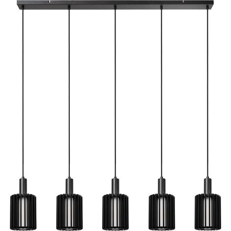 Lampe suspendue à 5 lumières Lambres Noir droit - 45410/05/30 (1/3)