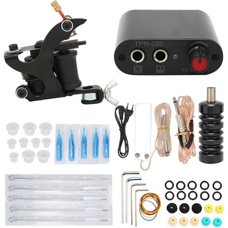 Kit de Machine à Tatouage Professionnel - Alimentation 90-265V, 8 Bobines et Accessoires Complets (1/5)