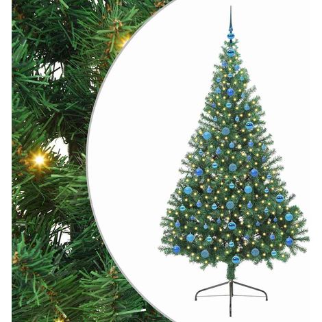 Sapin de Noël Arbre de Noël artificiel pré-éclairé Vert 210 cm PVC (1/5)