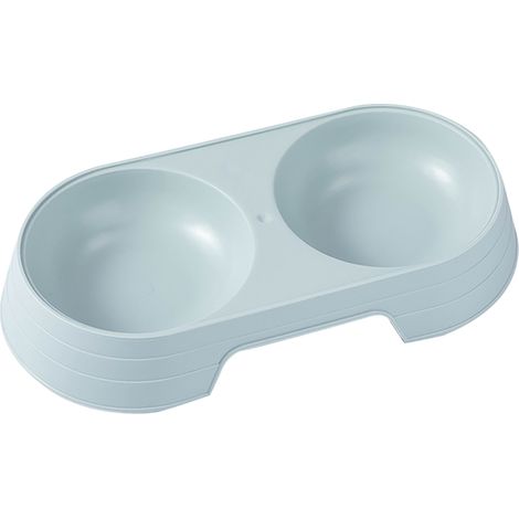 Double Dish Feeder PP Non Slip Detachable Pet Double Bowl for Water Food Cats Dogs Supplies Blue (1/5)