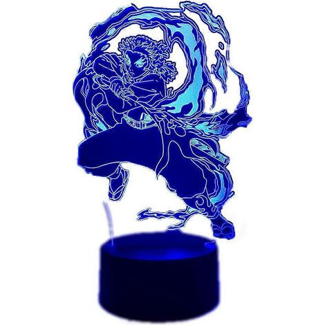 Veilleuse LED acrylique SCSYV Anime Demon Slayer Rengoku Kyoujurou, lampe 3D LED, décoration pour chambre ou salon, tactile, 7 couleurs/télécommande, 16 couleurs (1/5)