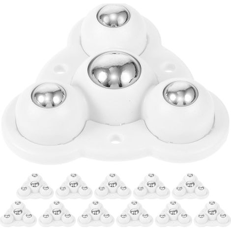 Set mit 12 selbstklebenden Möbelrollen, Mini-360°-Schwenkrollen aus Edelstahl, weiße Universalrollen für geräuschlose Bewegung und zum Bohren (1/5)