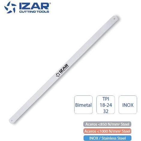 Lame de scie à main Izar bimétal 300 mm pour inox tpi 18 24 ou 32 (x100) 32 TPI