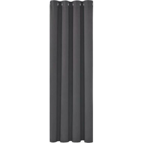 Rideau occultant thermique 150x200 cm – Isolant contre le froid – Design moderne à œillets – Gris foncé – 1 pièce (1/4)
