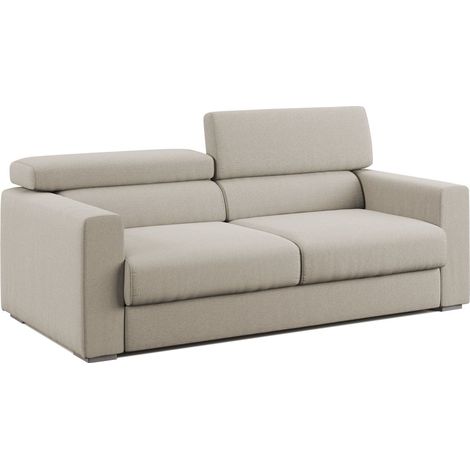 Dylan Divano con pouf estraibile 158 cm panna