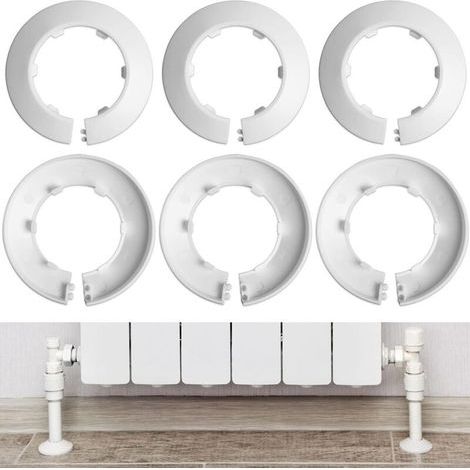 ZOLGINAH 6 x Heizkörperrosetten, Ø 26,5 mm Innendurchmesser, 55 mm Außendurchmesser, 13 mm Höhe, 3/4-Zoll-Rohre, DN20, Heizungsrohrabdeckungen, Rohrschellen – Rohrabdeckungsrosette, für Heizkörperrohr (1/5)