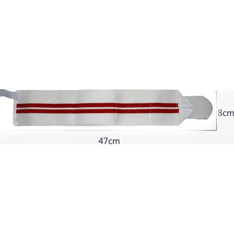 pièce de bandes de poignet pour haltérophilie, sangles de soutien du pouce, attelle de poignet enroulable pour salle de sport (blanc et rouge) (1/5)
