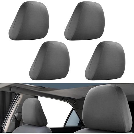 Gris Lot de 4 Pièces Housses d'appui-tête Universelles Élastiques Respirantes et Flexibles Résistantes à la Poussière, Lavables, Conviennent pour Camions et Bus (1/5)