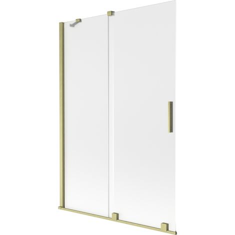 Mexen Velar paravent de baignoire coulissant 2 volets 120 x 150 cm, givré, doré brossé - 896-120-000-31-55 (1/2)