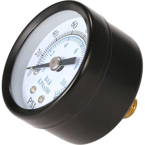 Manomètre hydraulique à cadran pour filtre de piscine, 40 mm, 0 à 160 psi (0 à 10 bar), filetage NPT 1/8". (1/5)